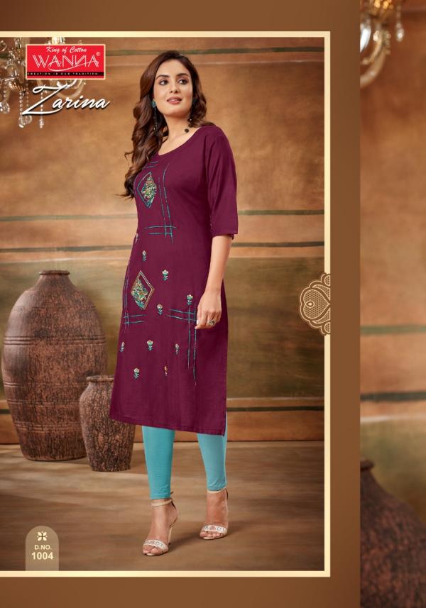 Wanna Zarina 7 Fancy Wear Rayon Embroidery Kurti Collection